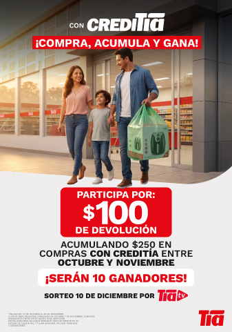 CON CREDITÍA ¡COMPRA, ACUMULA Y GANA!