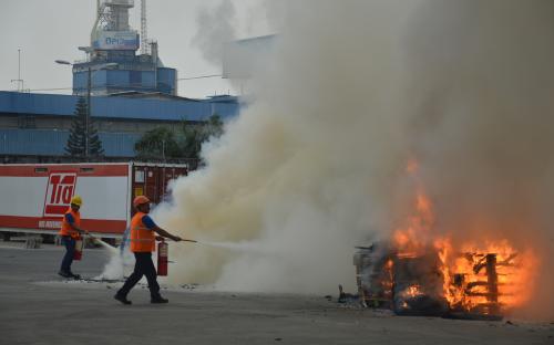 Simulacro de incendio en CND