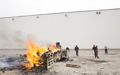 Tía-simulacro de incendio en el Centro Regional de Distribución